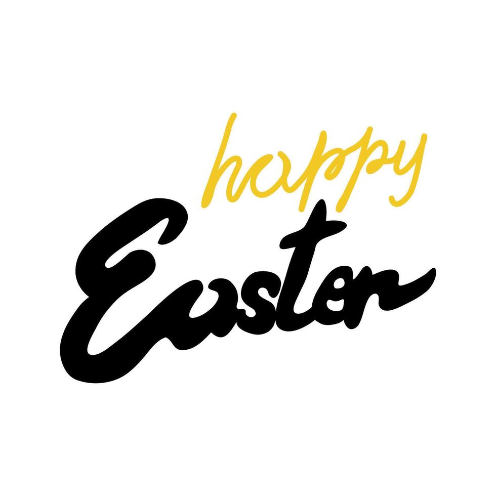 Happy Easter. Sloppy lettering in the 90s style. Festive inscription vector