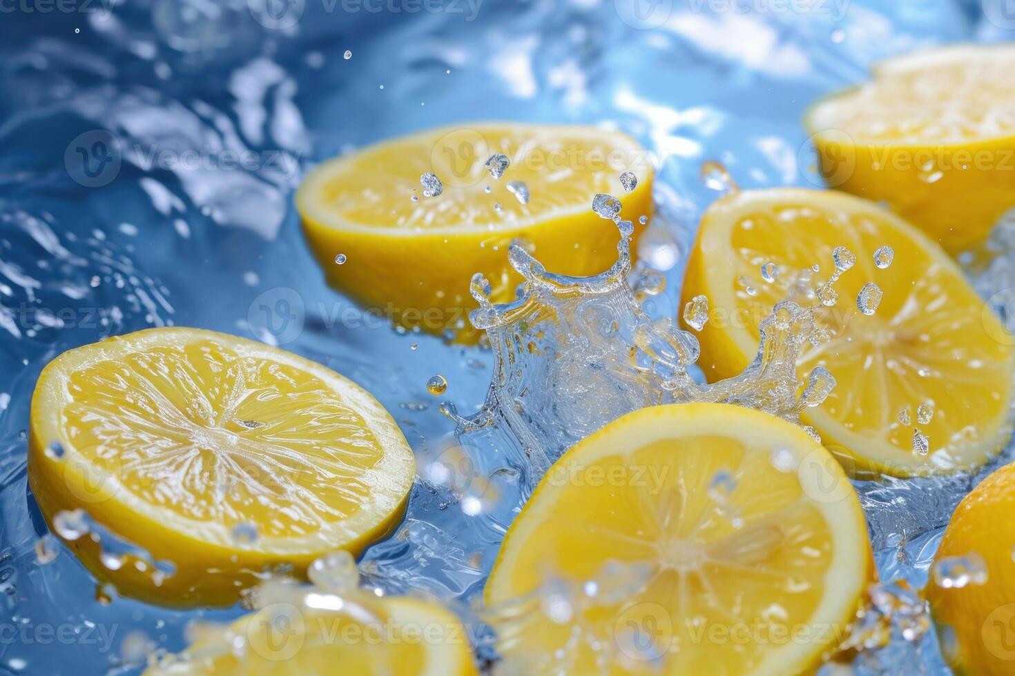 AI generated Refreshing Water lemon. Generate Ai photo