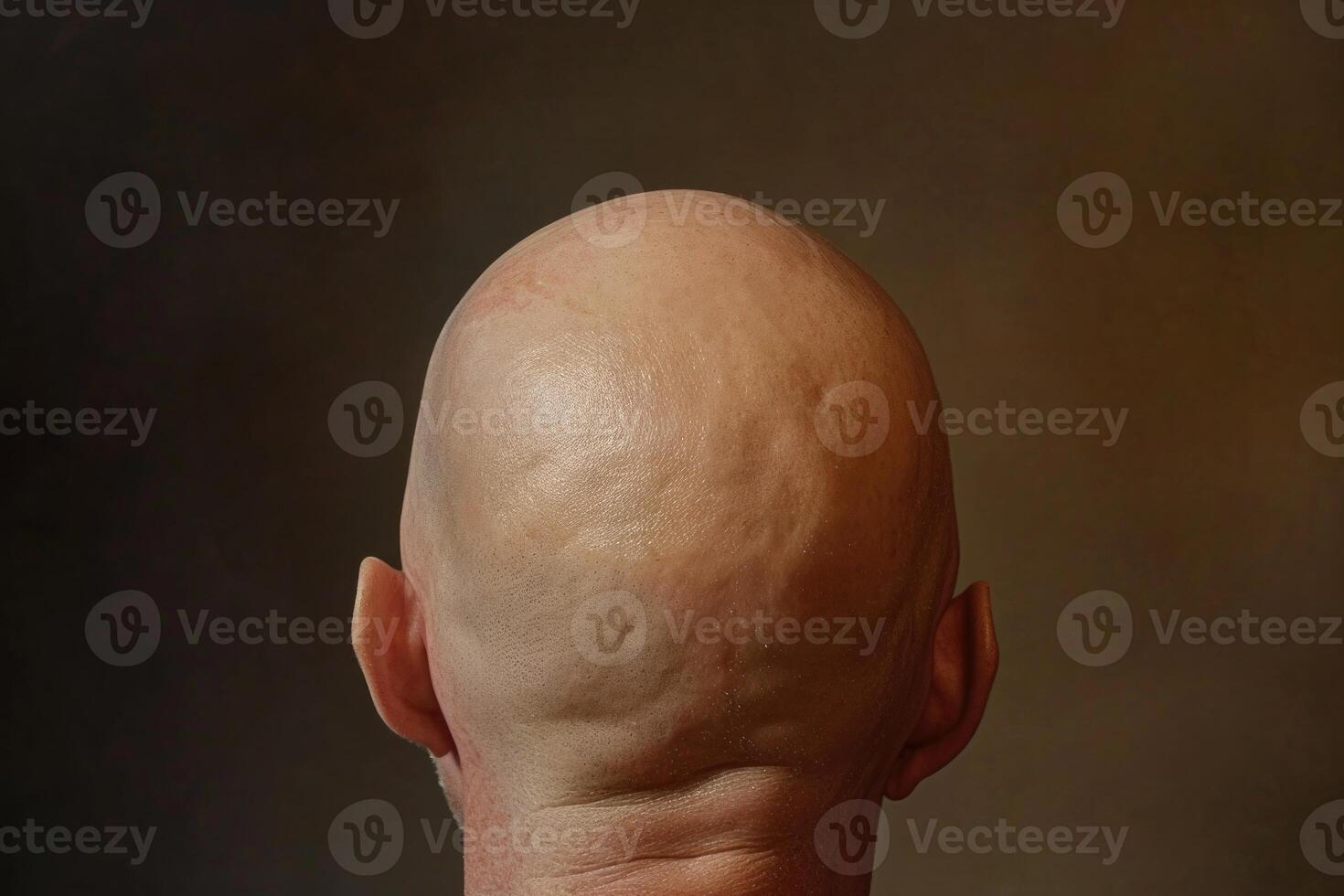 AI generated Smooth Baldness head problem. Generate ai photo