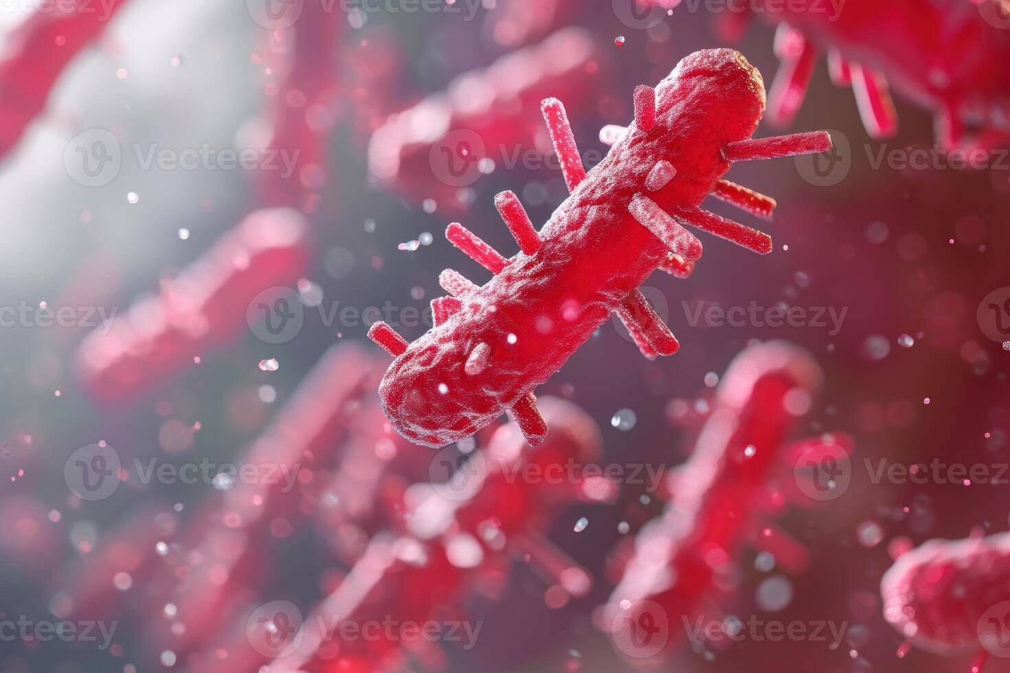 AI generated Infectious Bacteria virus cell. Generate Ai photo