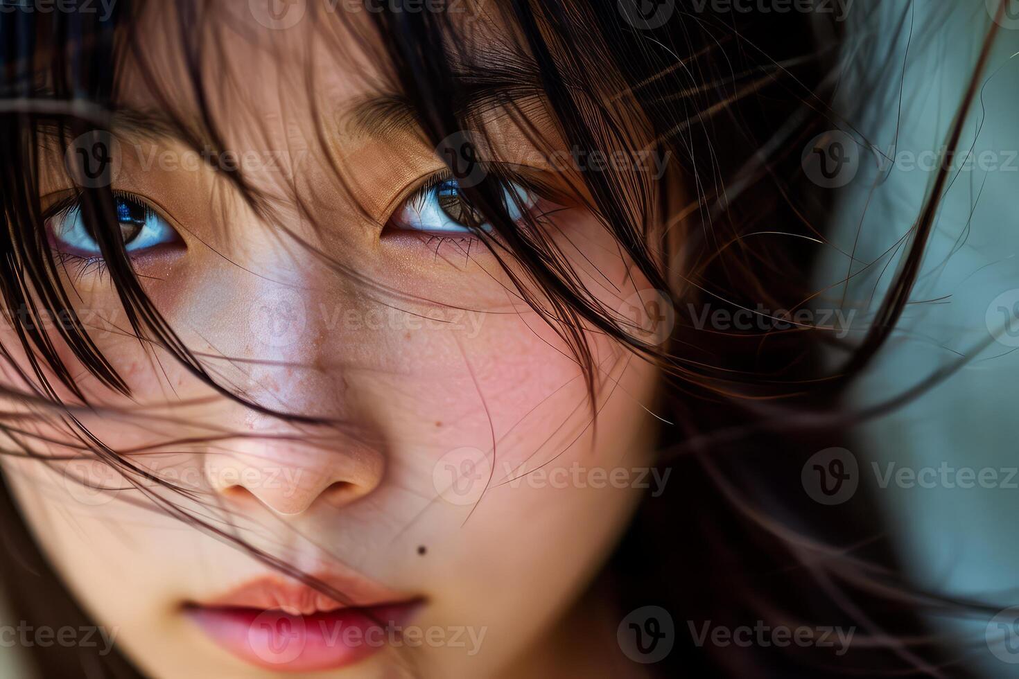 AI generated Asian girl portrait. Generate Ai photo