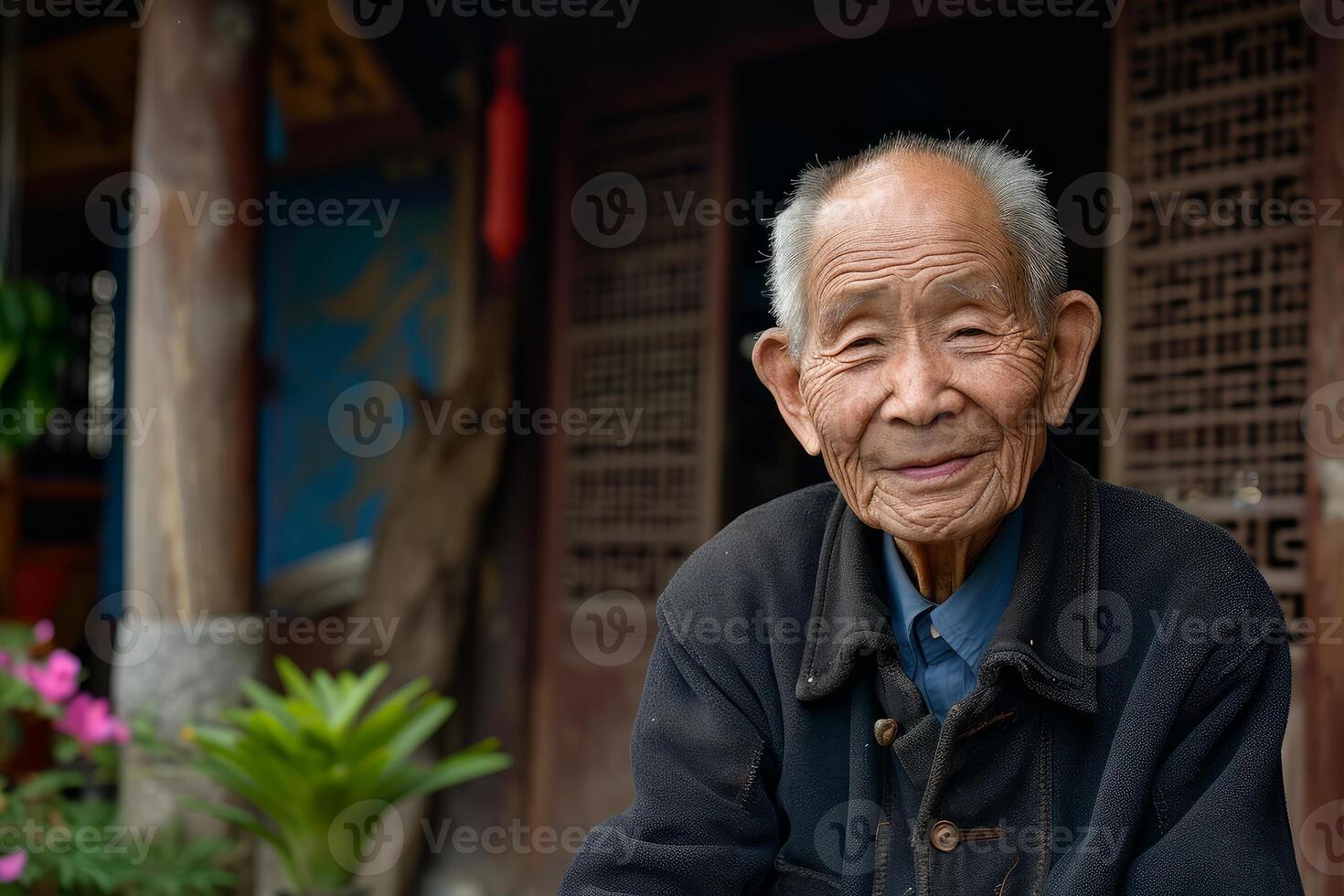 AI generated Asian elder person. Generate Ai photo