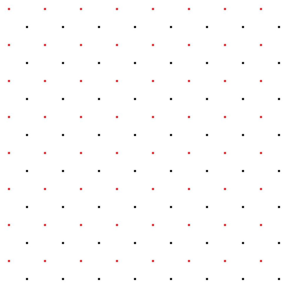 Mini red and black seamless polka dot pattern vector, White background. Christmas Theme vector