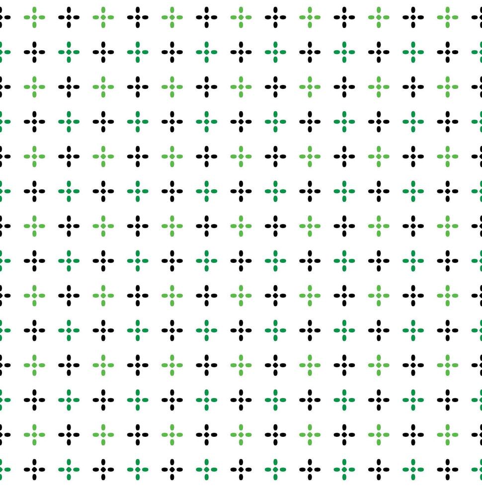 Seamless Geometric Shining Star Pattern, Shiny Star Green And Black On White Background, Saint Patrick's Day Theme vector