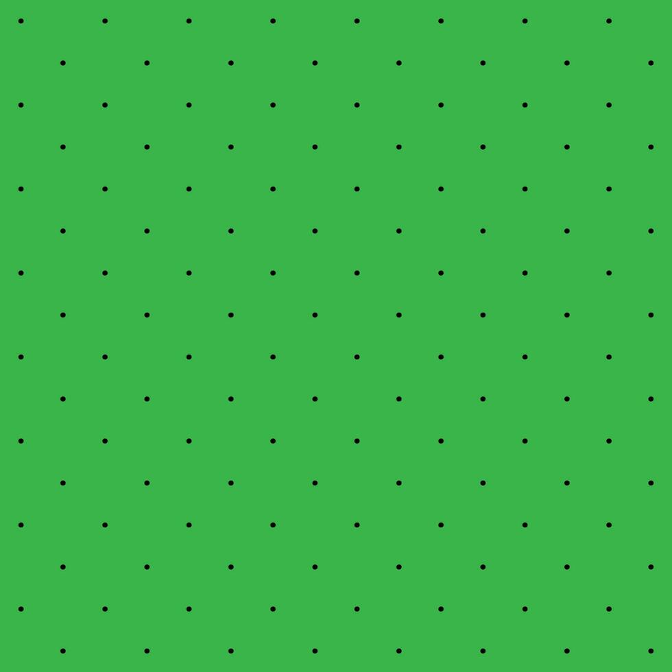 Mini black seamless polka dot pattern vector, Green background. Christmas theme vector