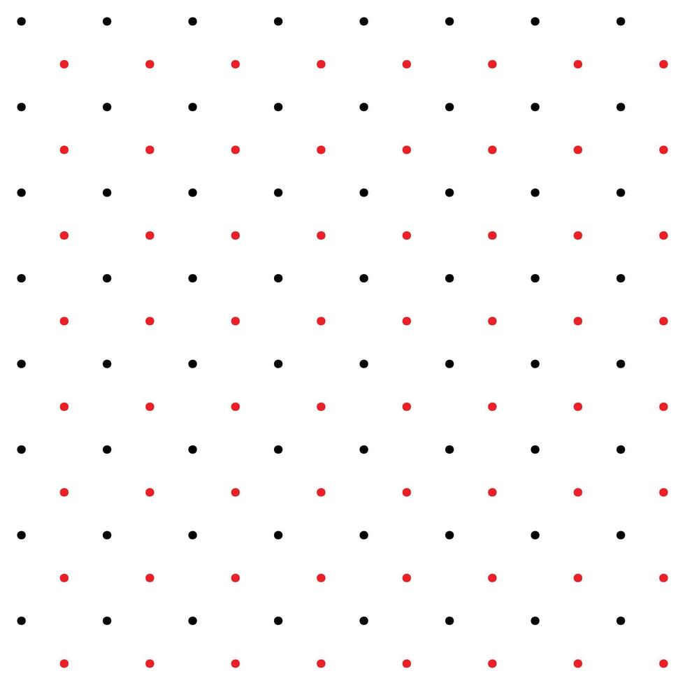 Small red and black seamless polka dot pattern vector, White background. Christmas Theme vector