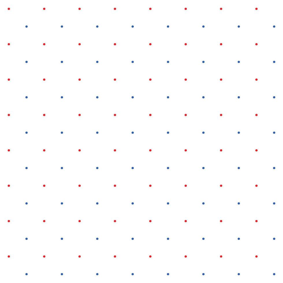 Mini red and blue seamless polka dot pattern vector, White background. Christmas Theme vector