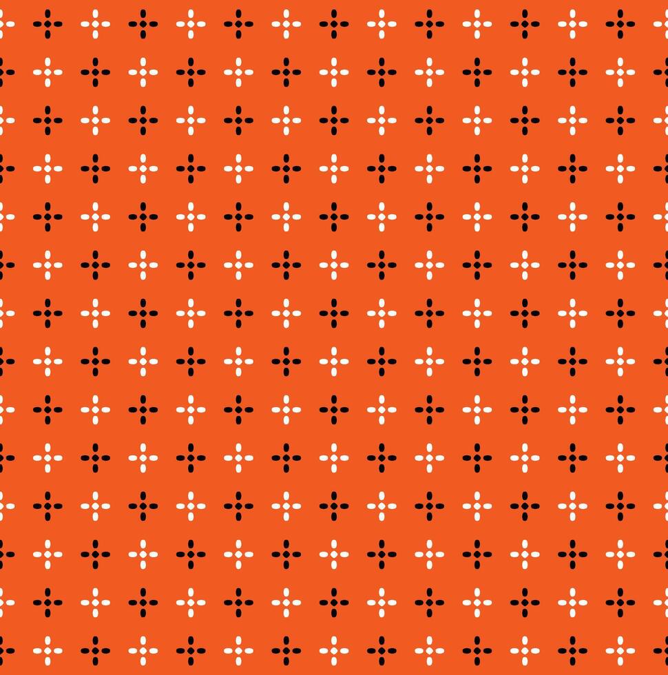 Seamless Geometric Shining Star Pattern, Shiny Star Black And White On Orange Background, Halloween Theme vector