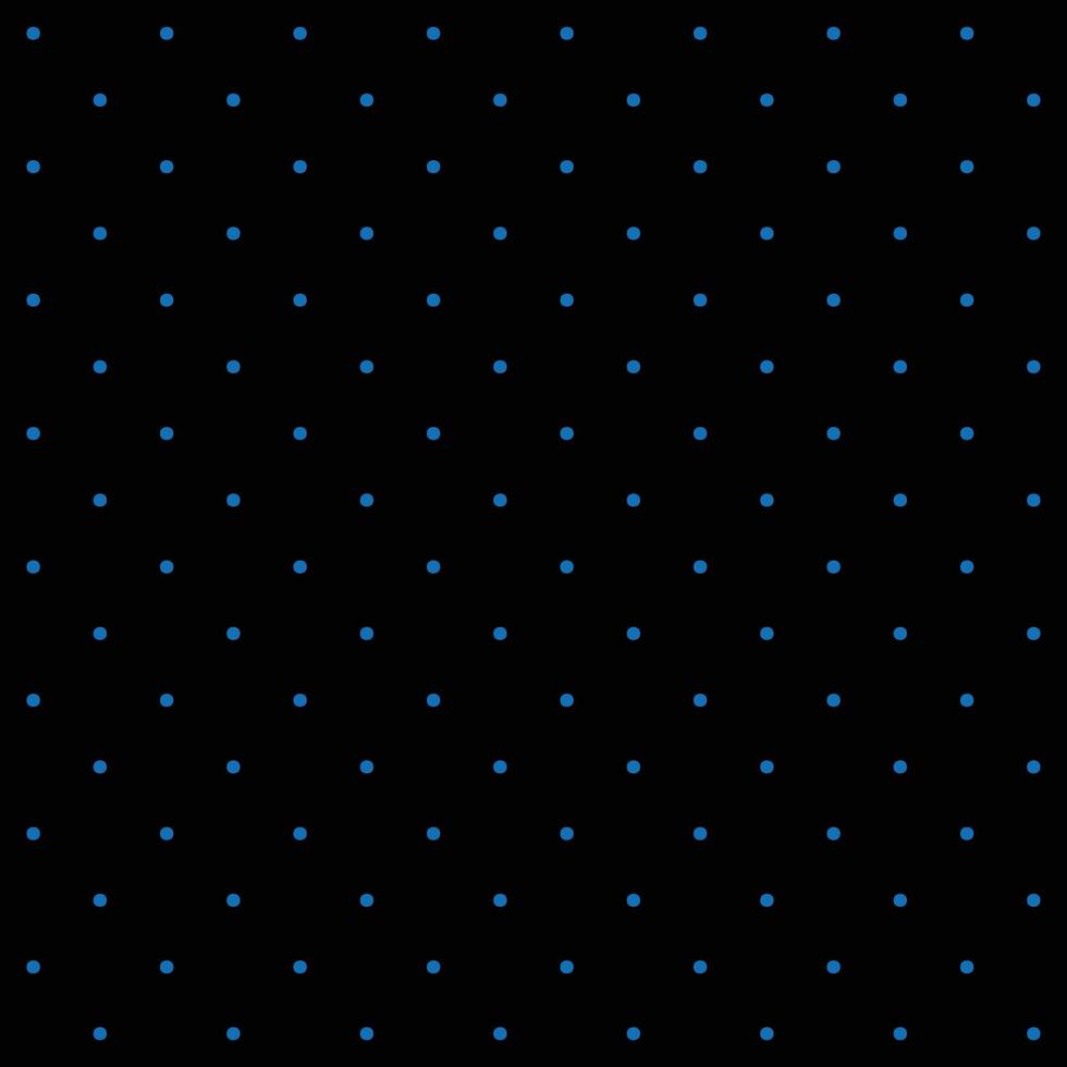 Small blue seamless polka dot pattern vector, Black background. vector
