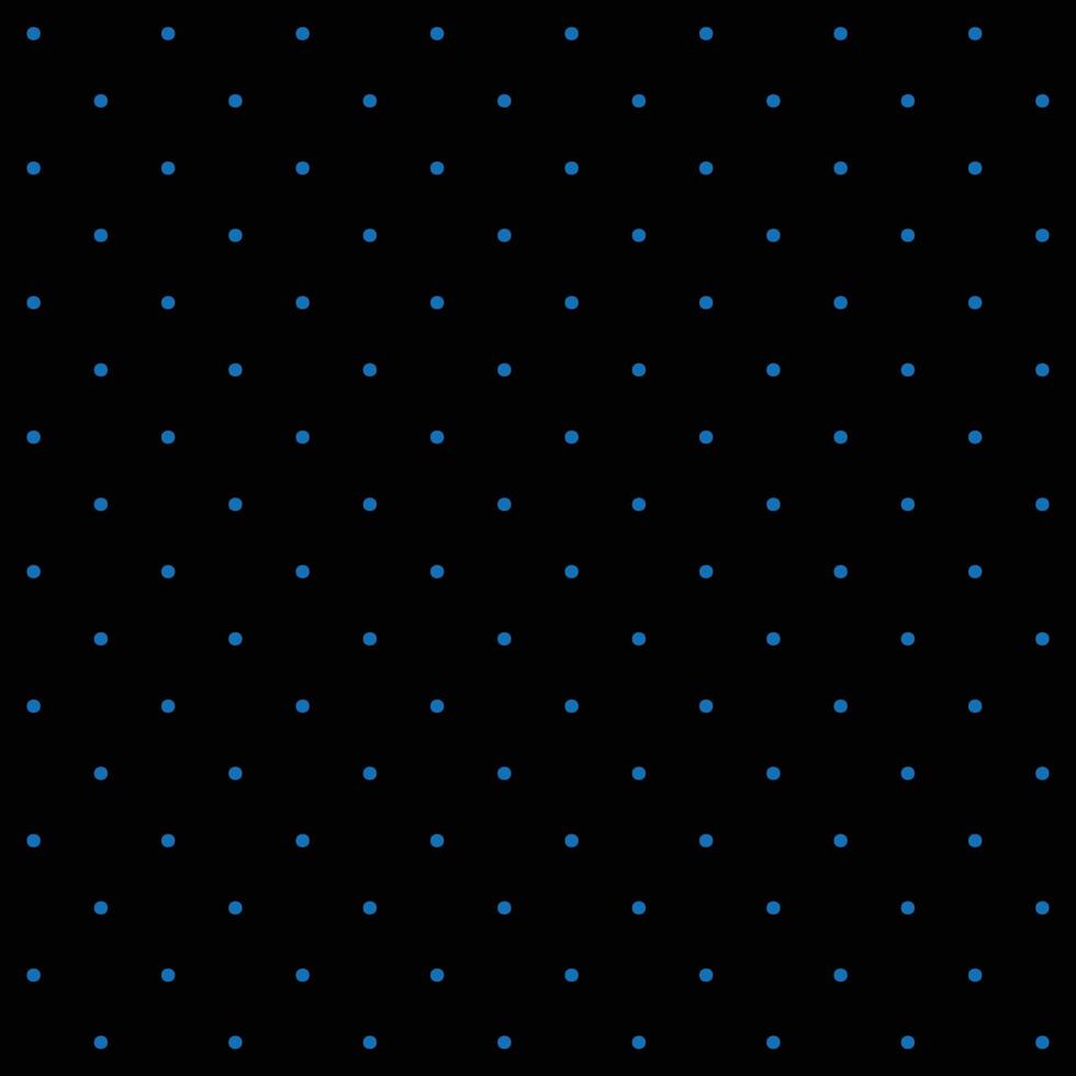 Small blue seamless polka dot pattern vector, Black background. vector