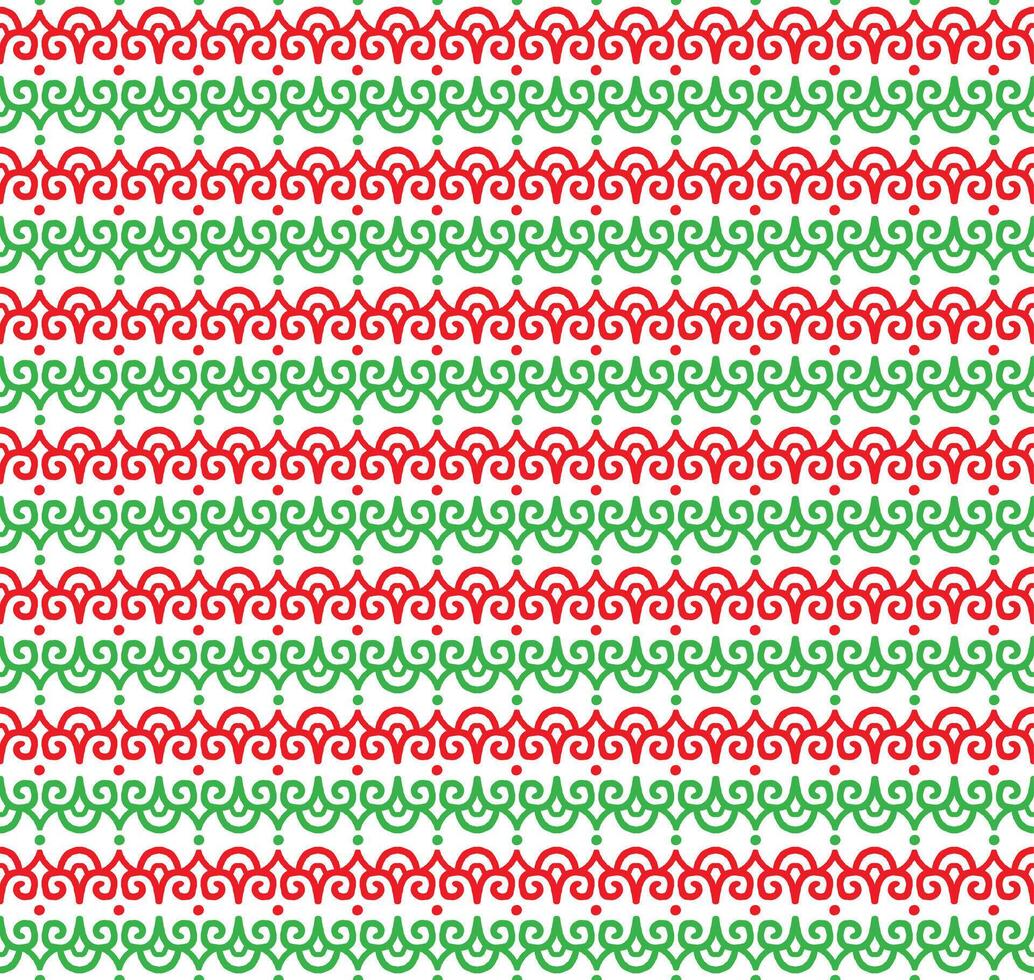 rojo y verde tropical damasco repetir patrones, Navidad tema vector