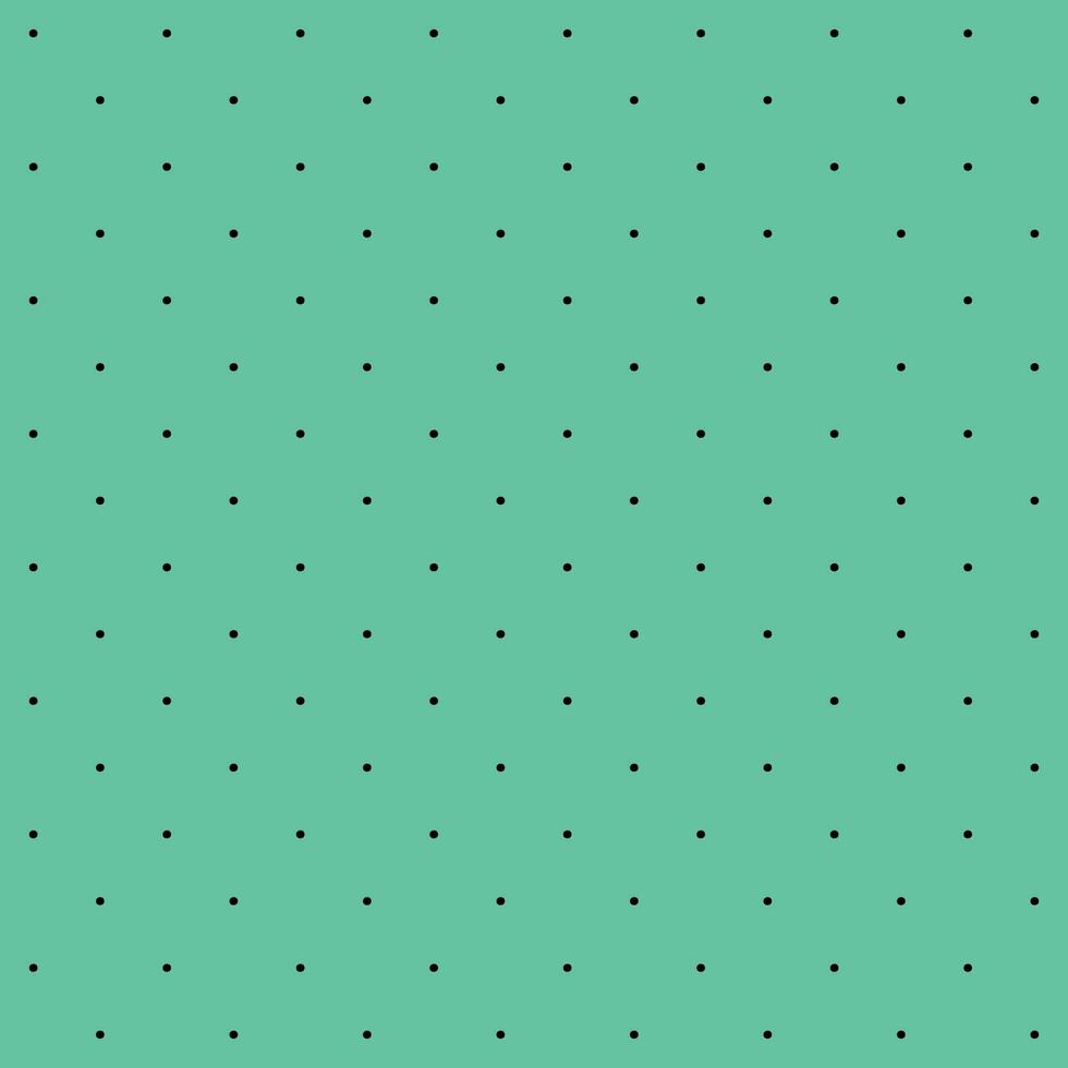 Mini black seamless polka dot pattern vector, Mint Green background. vector