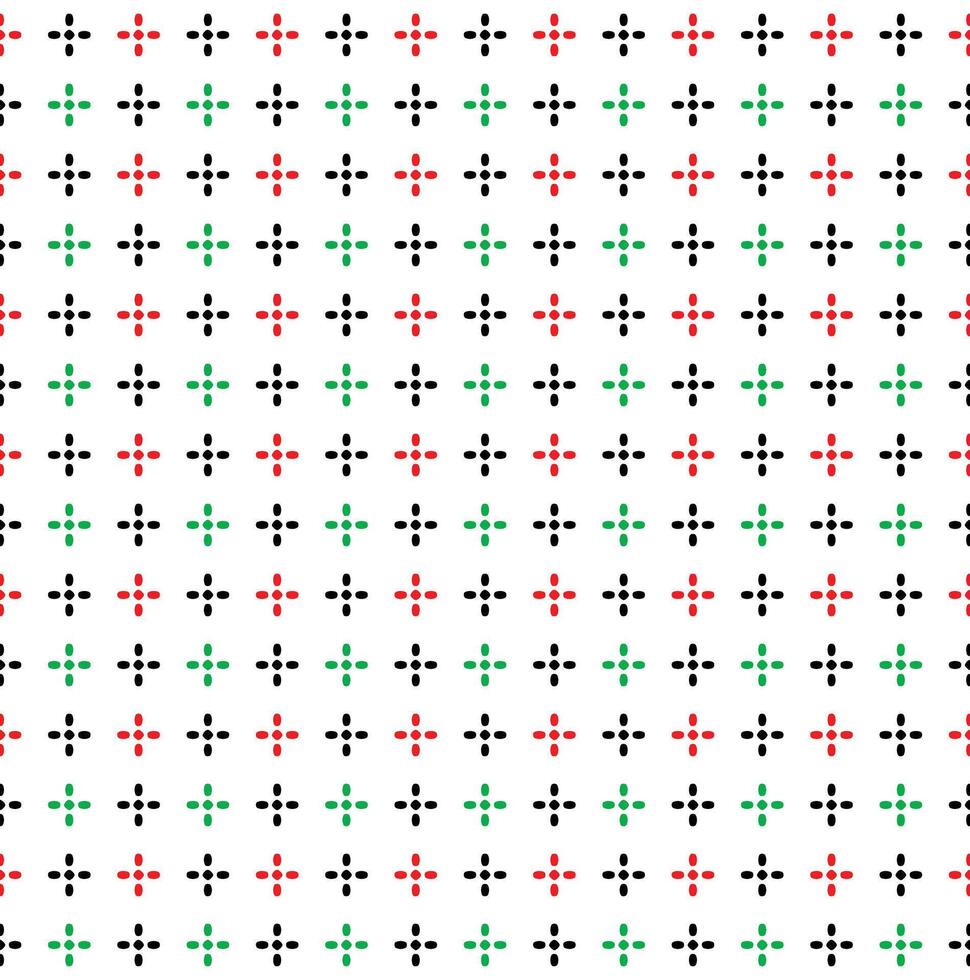 Seamless Geometric Shining Star Pattern, Shiny Star Red Green And Black On White Background, Christmas Theme vector