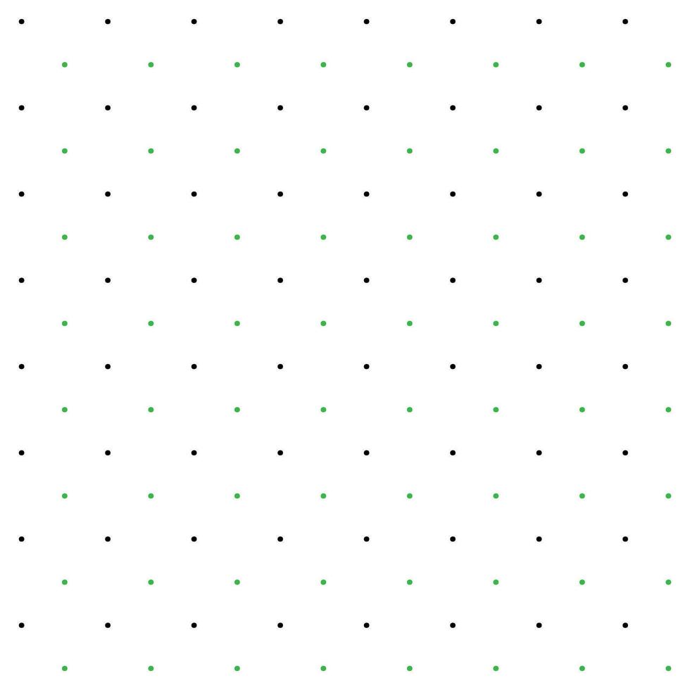 Mini black and green seamless polka dot pattern vector, White background. Christmas theme vector