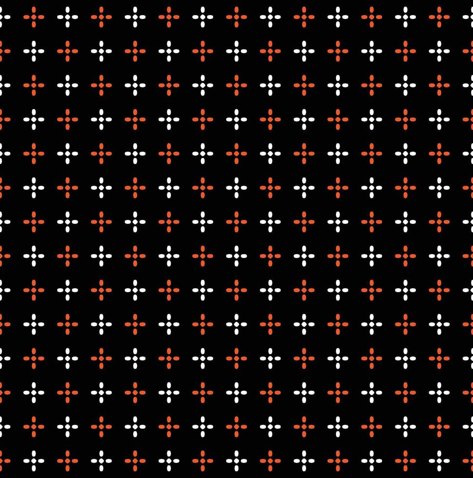 Seamless Geometric Shining Star Pattern, Shiny Star Orange And White On Black Background, Halloween Theme vector