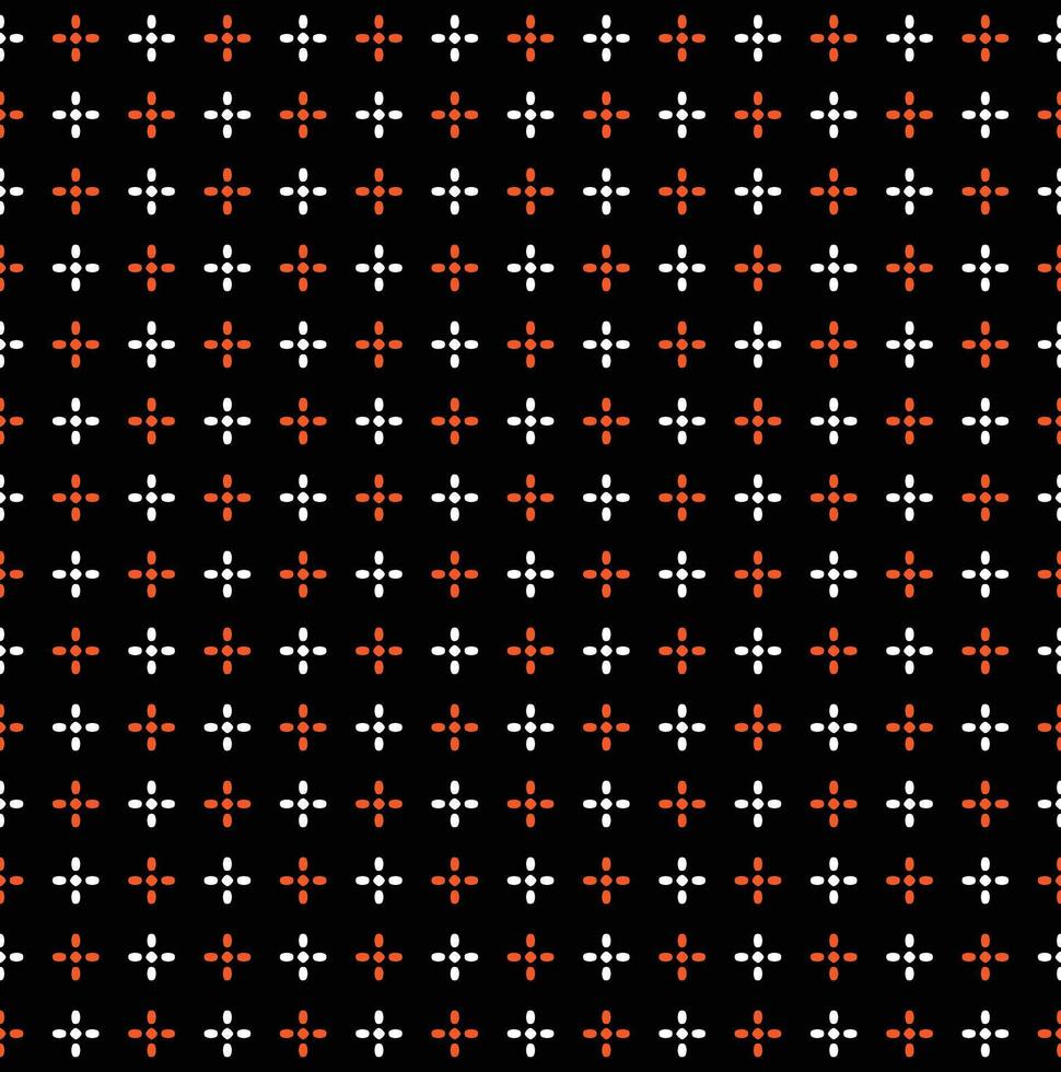 Seamless Geometric Shining Star Pattern, Shiny Star Orange And White On Black Background, Halloween Theme vector