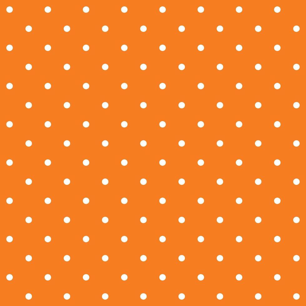 Orange and white seamless polka dot pattern vector