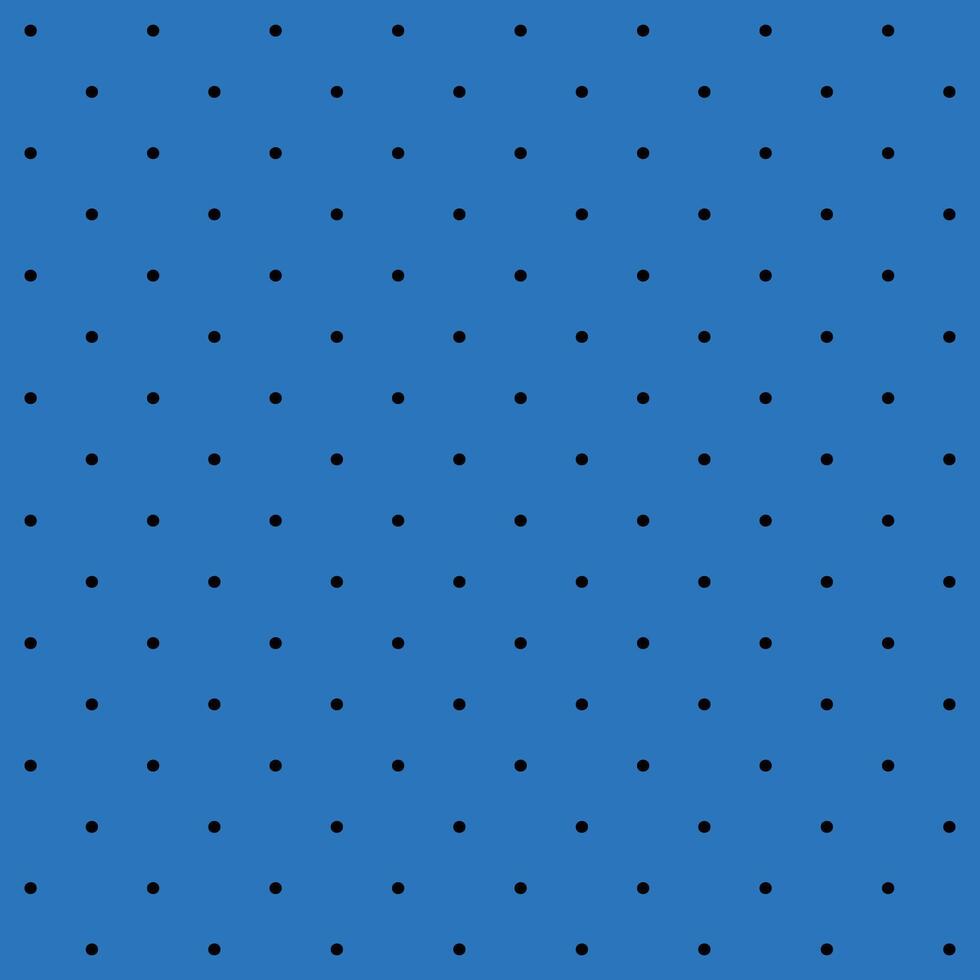 Small black seamless polka dot pattern vector, Blue background. vector
