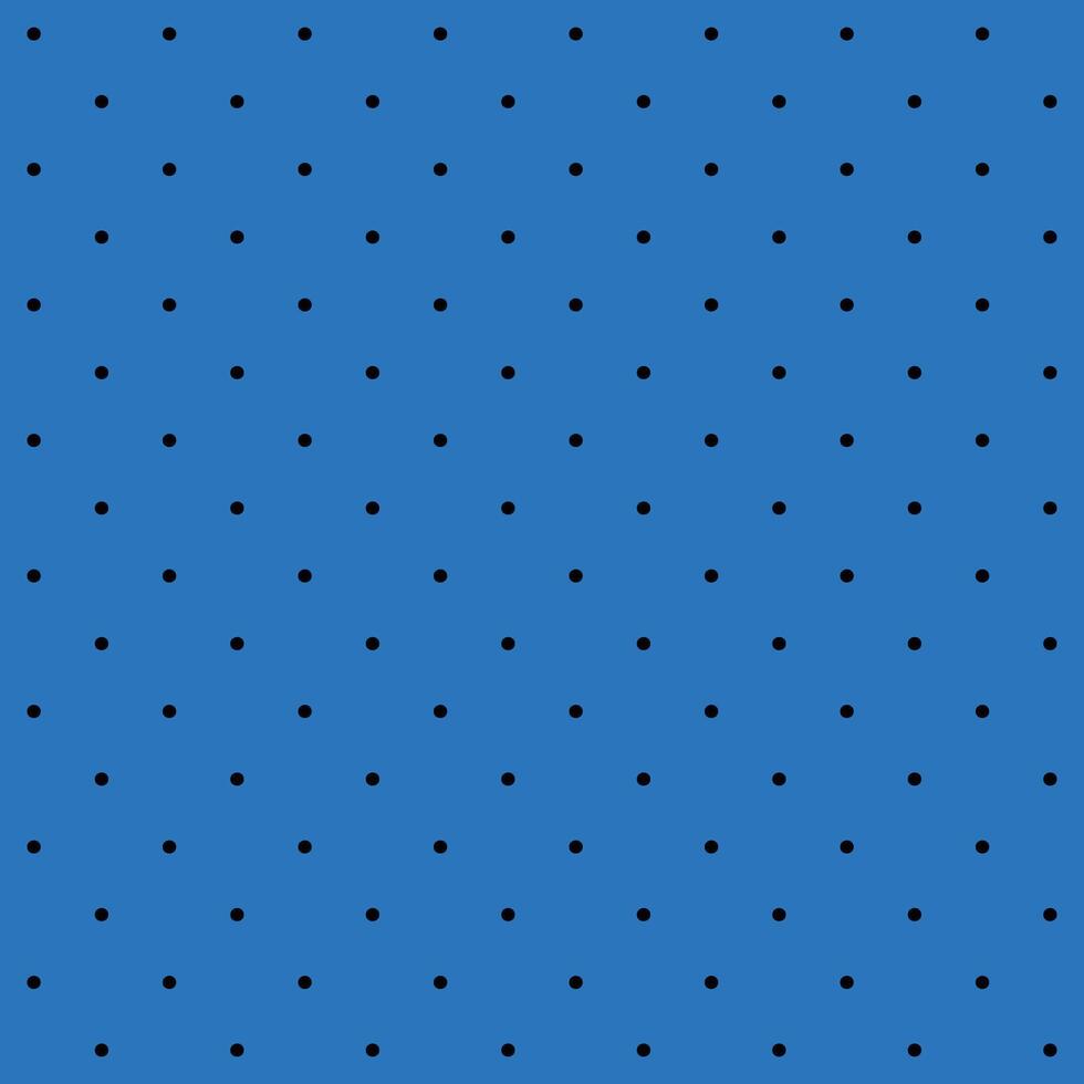 Small black seamless polka dot pattern vector, Blue background. vector