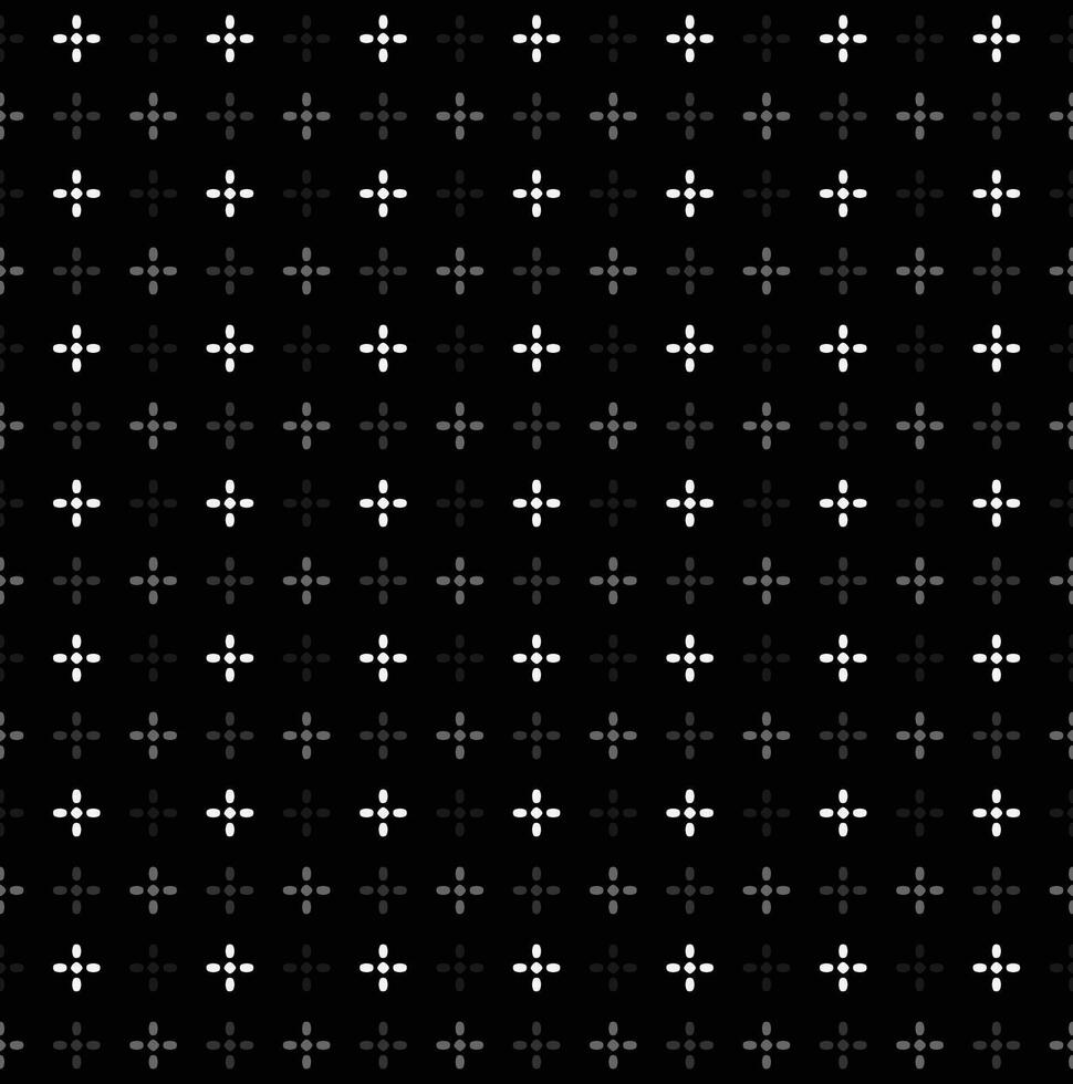 Seamless Geometric Shining Star Pattern, Shiny Star White On Black Background vector