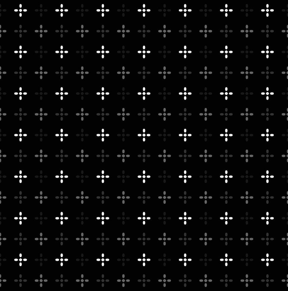 Seamless Geometric Shining Star Pattern, Shiny Star White On Black Background vector