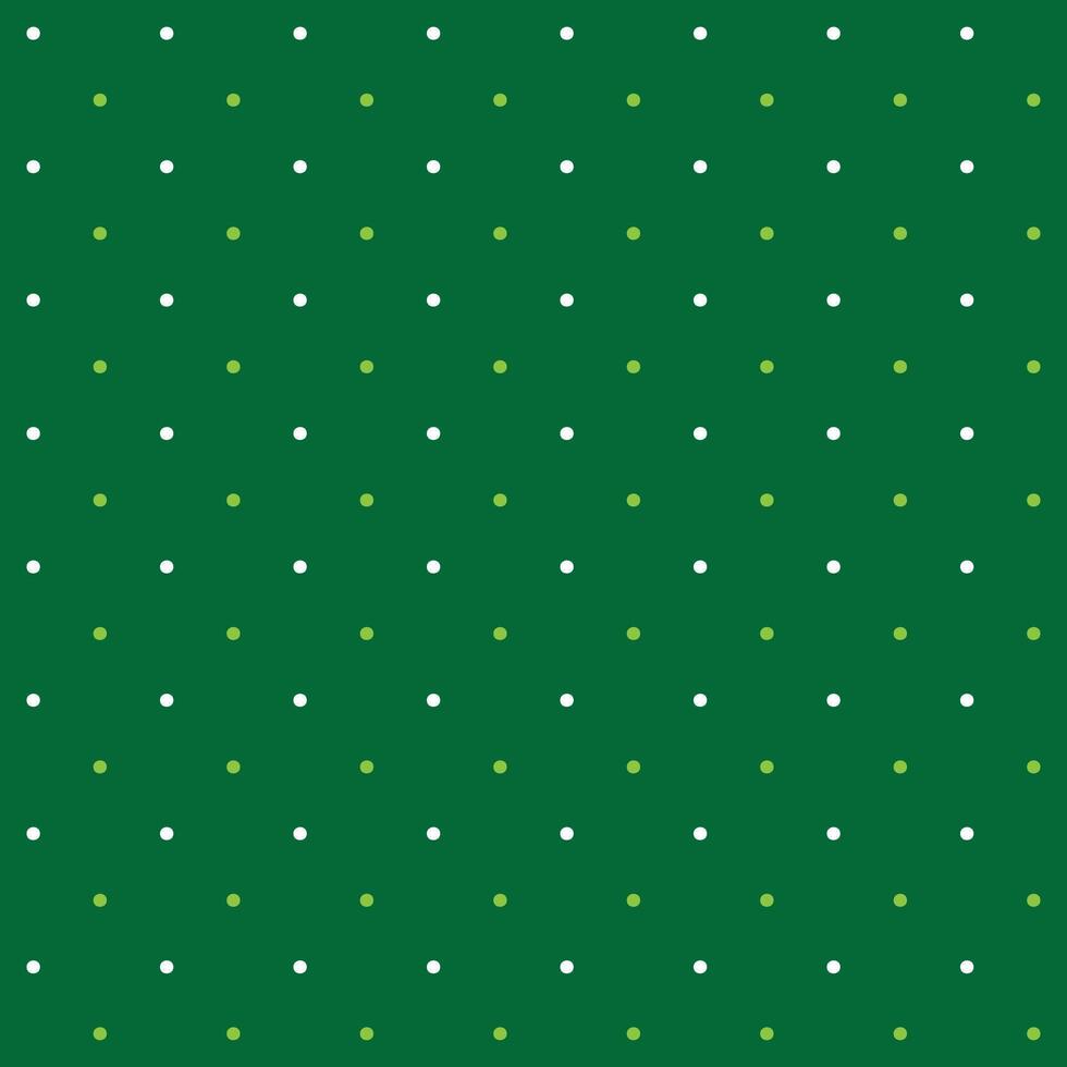 Small white and green seamless polka dot pattern vector, Green background. Christmas Theme vector