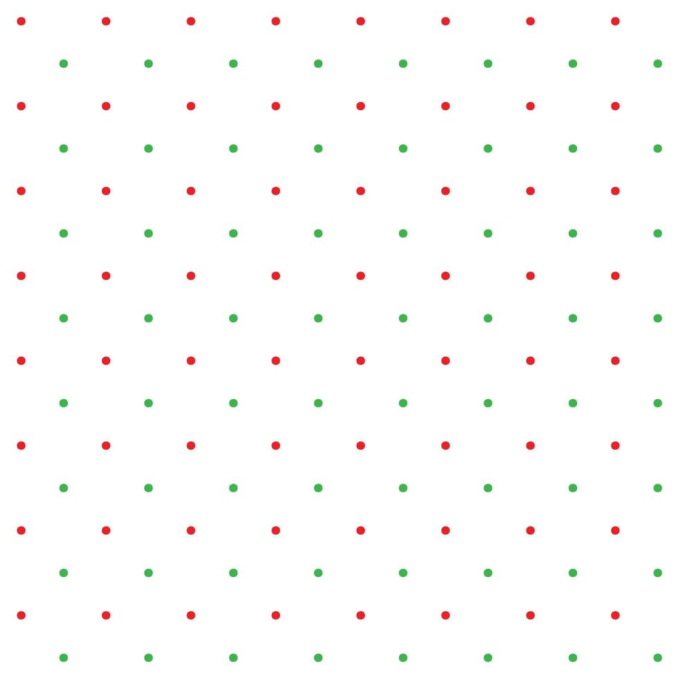 Small red and green seamless polka dot pattern vector, White background. Christmas Theme vector