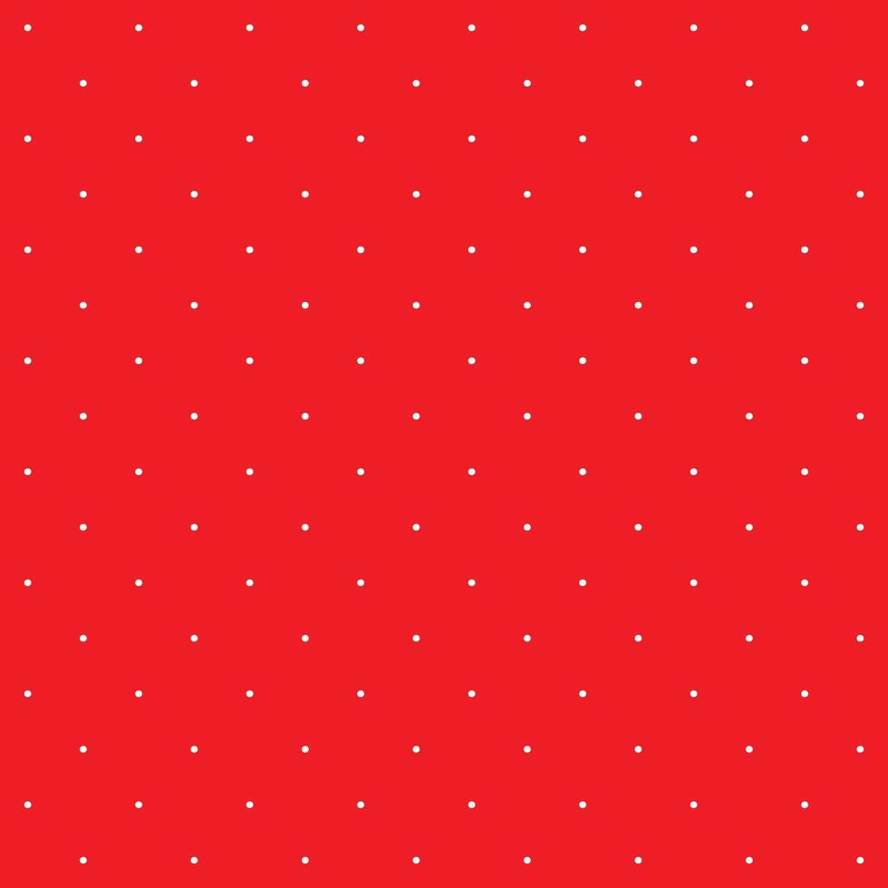Mini white seamless polka dot pattern vector, Red background. Christmas theme vector