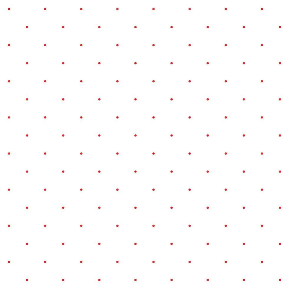 Mini red seamless polka dot pattern vector, White background. Christmas Theme vector