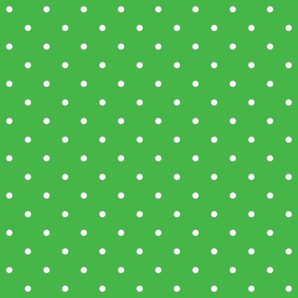 Pastel green and white seamless polka dot pattern vector