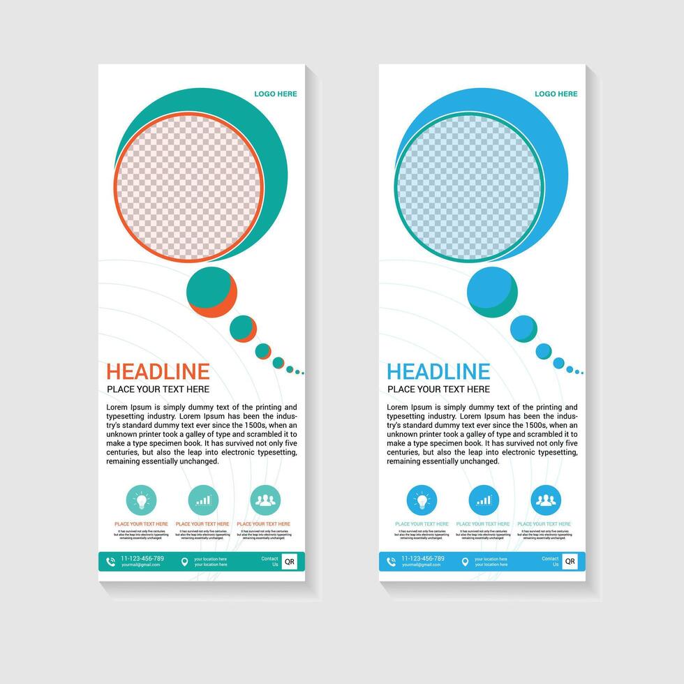 business roll up banner design template vector