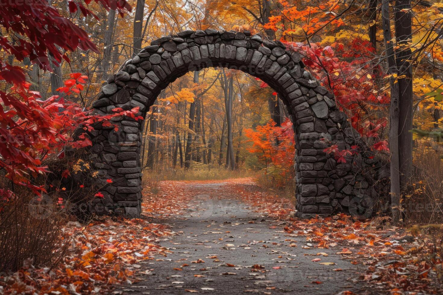 AI generated Refreshing Autumn park fall. Generate Ai photo