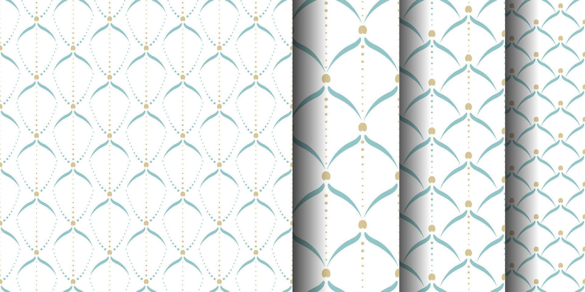 Set of seamless geometric pattern. Elegant simple fashion fabric print. Vector repeating tile texture. Roof tiling or fish squama shapes motif for wallpaper, textile, curtain.