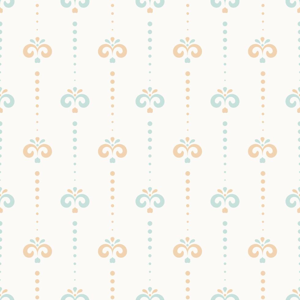 Vector ornate seamless pattern in Eastern style. Ornamental vintage background for textile, wallpaper, wrapping, nursery decoration, kids clothes, linen. Traditional pastel decor