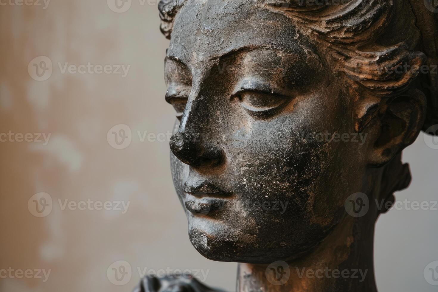 AI generated Ancient woman statue looking away. Generate ai photo