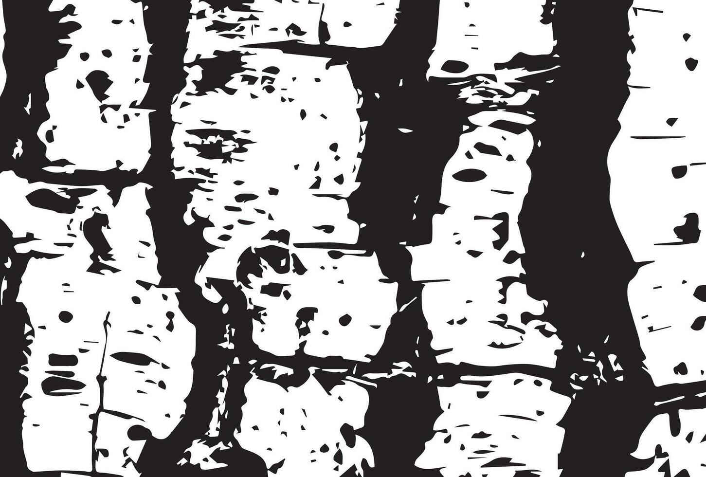 black and white birch bark grunge texture background. vector