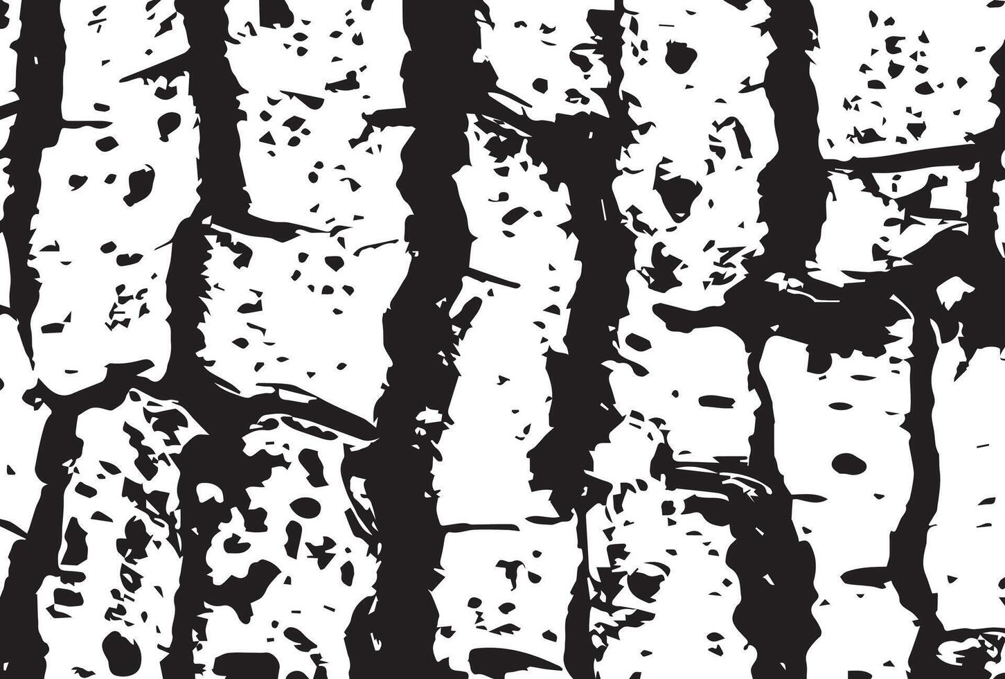 black and white birch bark grunge texture background. vector