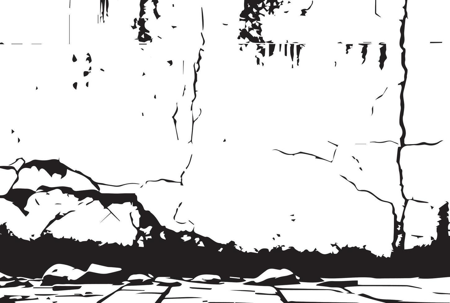 Distressed overlay texture of cracked concrete vector