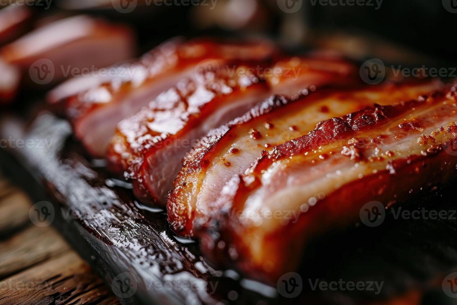 AI generated Bacon pork food. Generate Ai photo