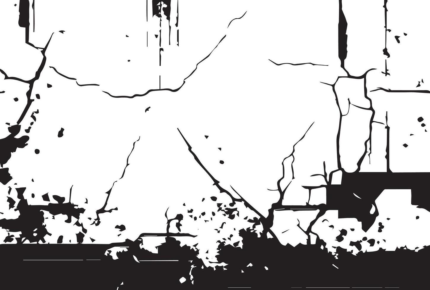 Distressed overlay texture of cracked concrete vector