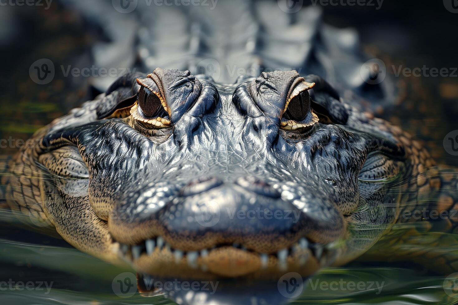 AI generated Alligator head. Generate Ai photo