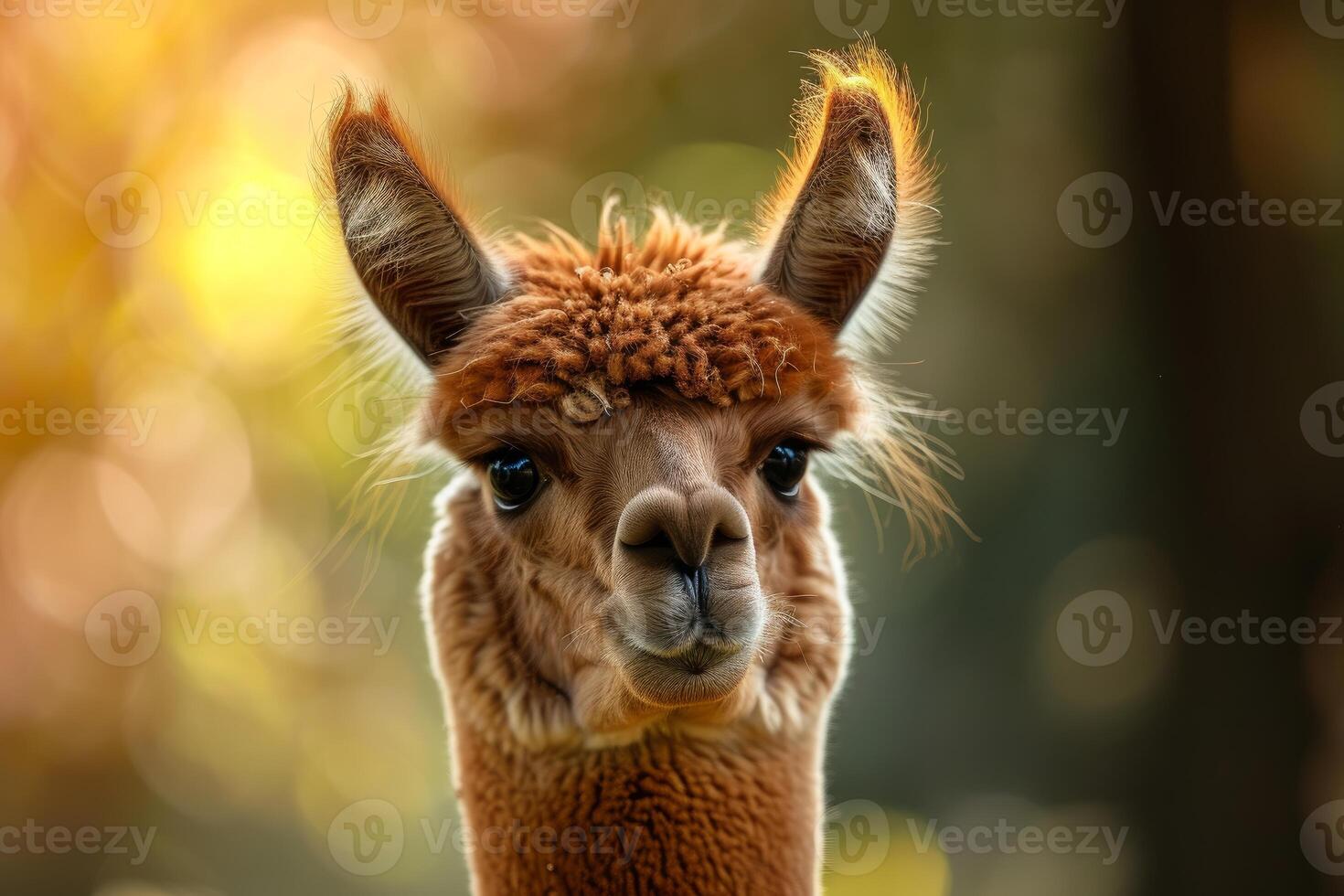 AI generated Alpaca domestic farm family. Generate Ai photo