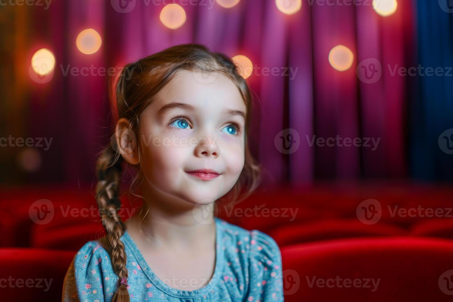 AI generated Actor child girl theater. Generate Ai photo