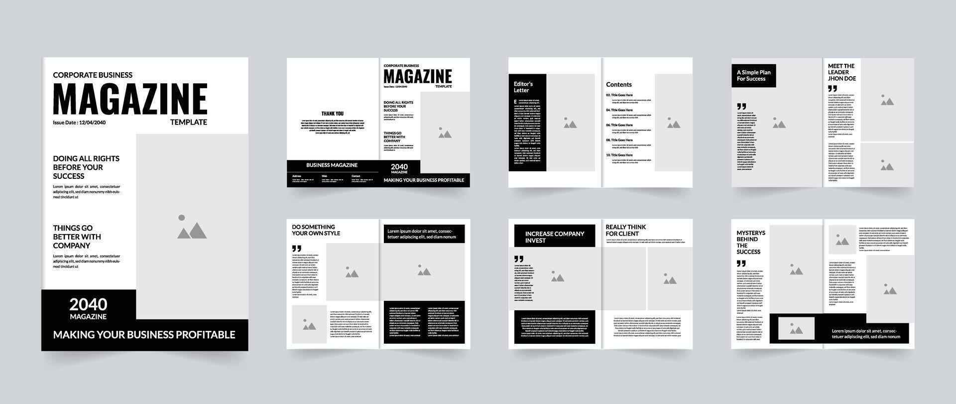 Business Magazine template design layout can be used corporate business finance or others purpose vector