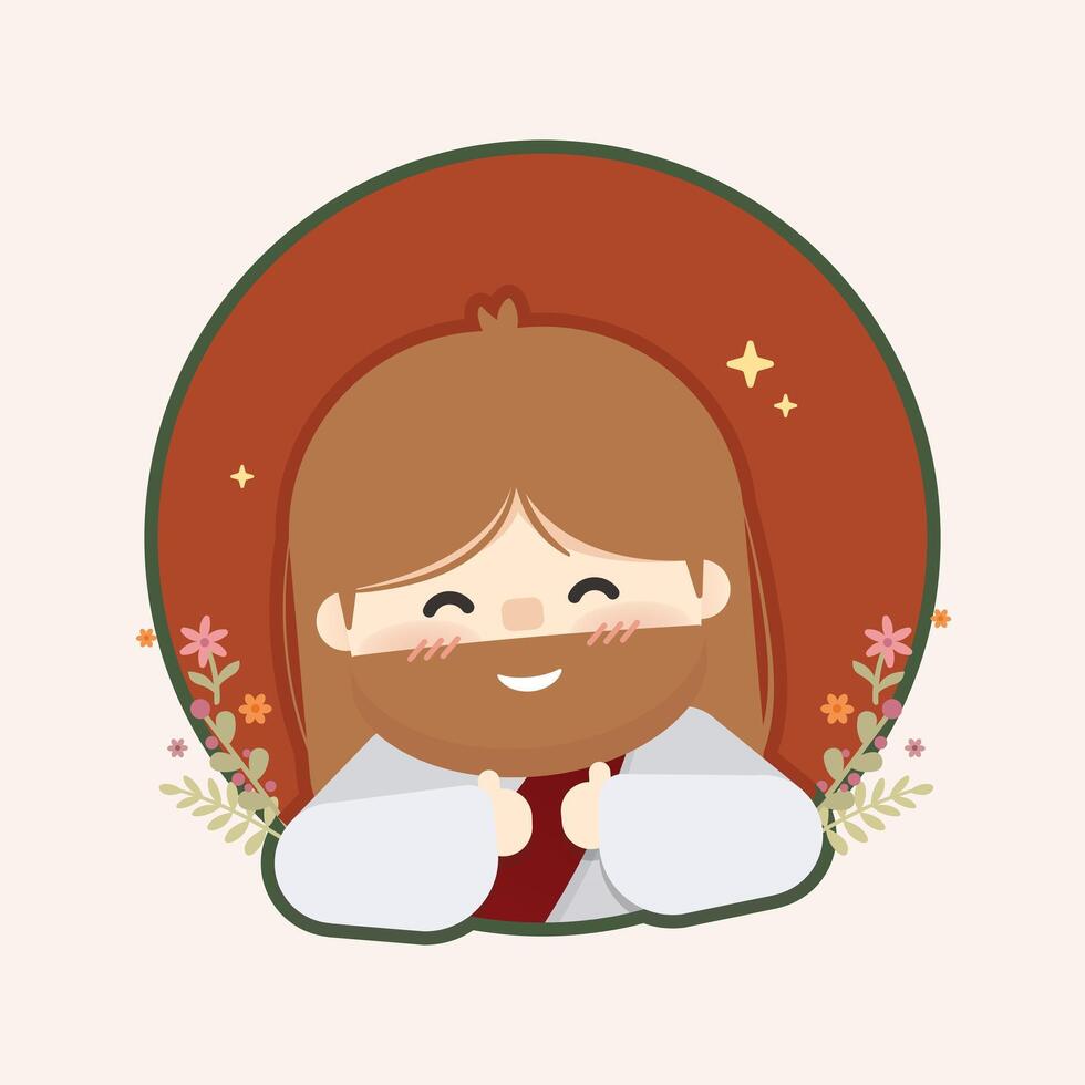 Cute vector Jesus Christ giving good thumbs up