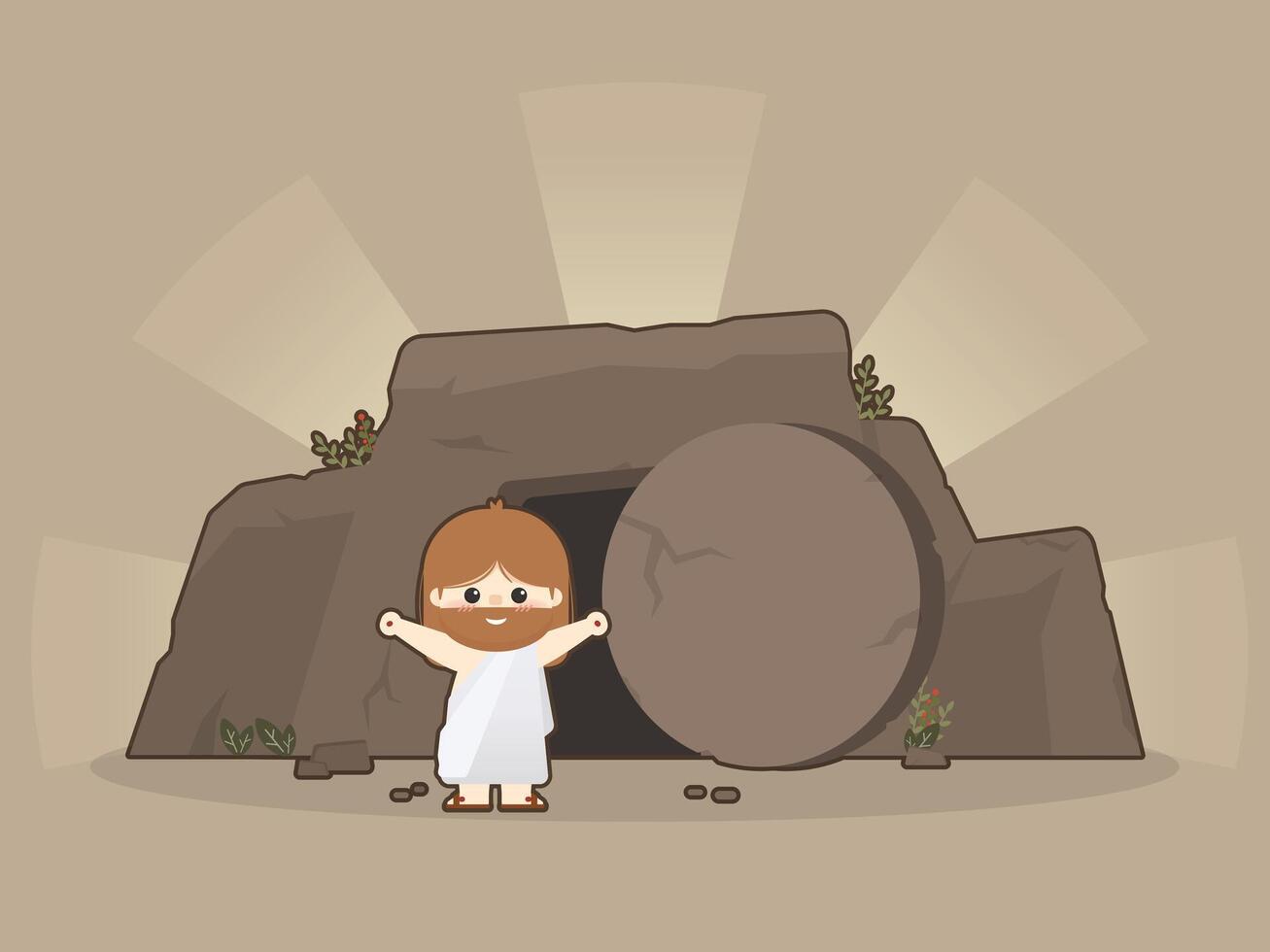 Cute vector Jesus Resurrected