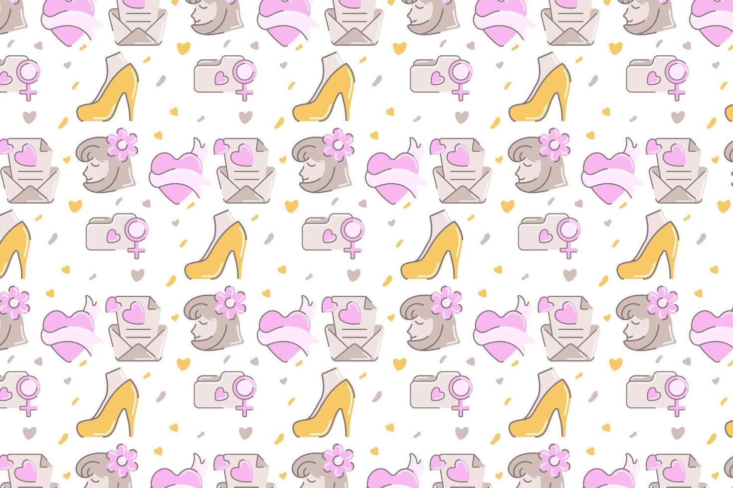 Woman Interests pattern vector