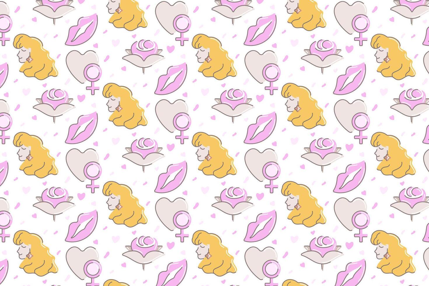 beautiful girl and gender symbol pattern vector