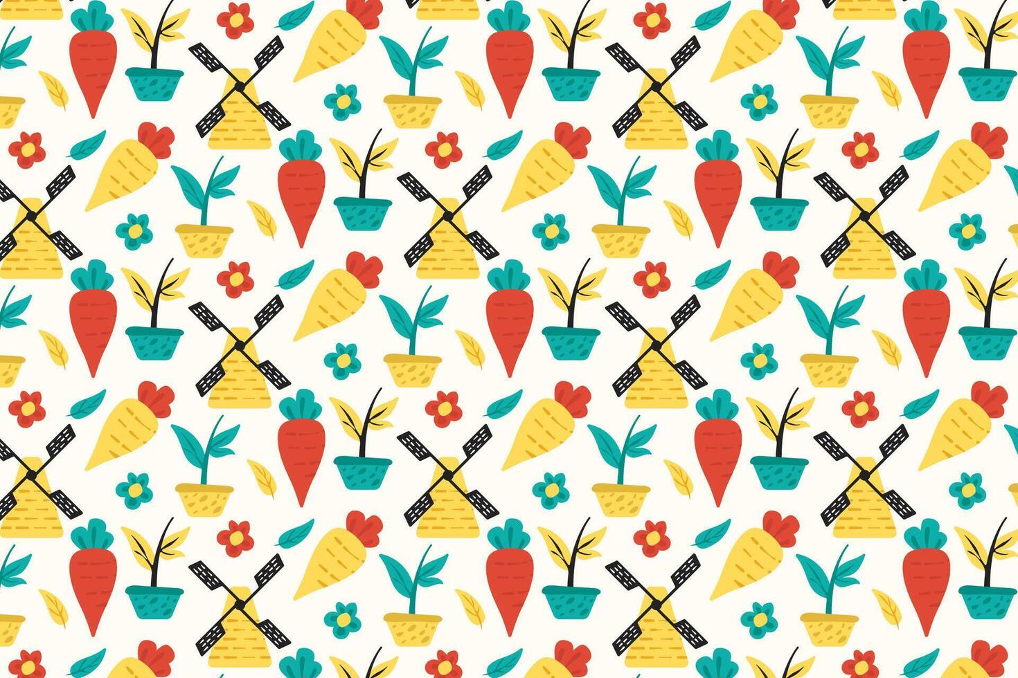 farming and nature pattern vector