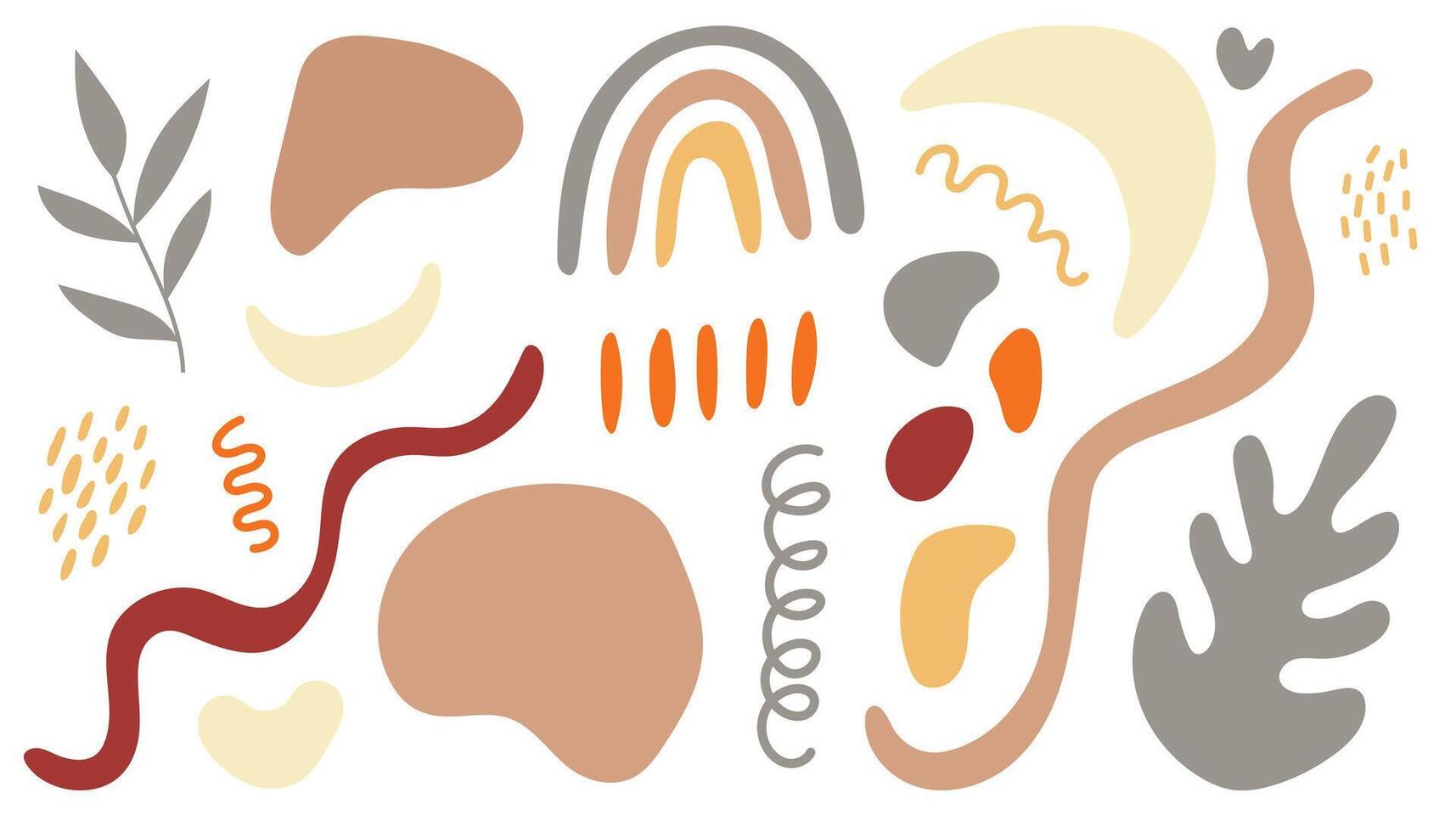Set of hand drawn shapes and doodle objects. Abstract vector illustration. All elements are isolated.